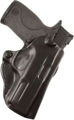 DESANTIS MINI SCABBARD HOLSTER - RH OWB LEATHER SIG P365 BLACK