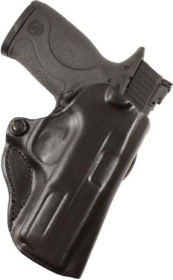 DESANTIS MINI SCABBARD HOLSTER - RH OWB LEATHER RUGER LC9 BLK