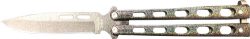 BEAR & SON BUTTERFLY KNIFE - 2.38" GALAXY PWDR COAT SPR PN
