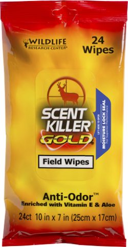 WRC FIELD WIPES SCENT KILLER - GOLD 24-PACK