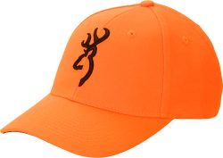 BROWNING CAP SAFETY ORANGE W/ - 3-D BUCK MARK LOGO ADJUSTABLE