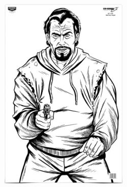 B/C TARGET EZE-SCORER 23"X35" - BAD GUY SILHOUETTE 5 TARGETS