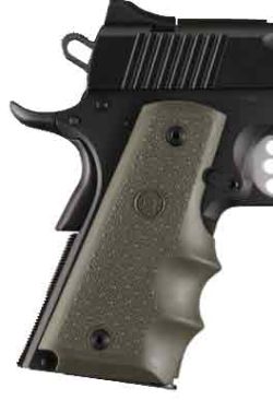 HOGUE GRIPS COLT GOVT MODEL - W/FINGER GROOVES OD GREEN