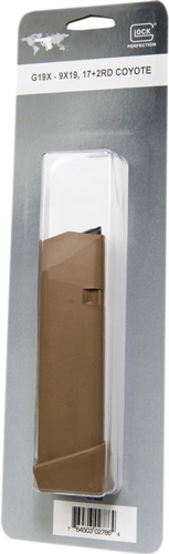 GLOCK OEM MAGAZINE 19X 9MM - LUGER 19RD COYOTE BROWN