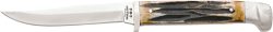 BEAR & SON INDIA STAG BIRD & - TROUT 3" W/LEATHER SHEATH USA