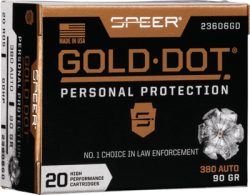SPEER GOLD DOT 380 ACP - 90GR GDHP 20RD 10BX/CS