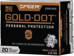 SPEER GOLD DOT 9MM LUGER - 115GR GDHP 20RD 10BX/CS