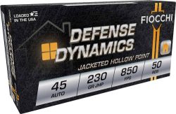 FIOCCHI 45 ACP 230GR JHP - 50RD 10BX/CS