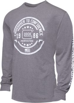 GLOCK OEM CROSSOVER LONG SLVE - T-SHIRT GREY SMALL