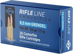 PPU 6.5 GRENDEL 110GR FMJ-BT - 20RD 25BX/CS