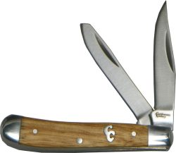 ABKT CATTLEMANS CUTLERY SAGE - BRUSH PEANUT 2-BLADE ZEBRAWD