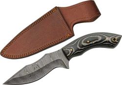 SZCO RITE EDGE 5" CHARCOAL - MICARTA DAMASCUS DP W/SHEATH