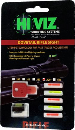 HIVIZ RIFLE FRONT SIGHT FOR - 3/8" DOVETAIL .420"