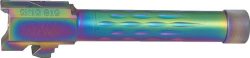 FAXON FITS GLOCK 19 BARREL 9MM - FLAME FLUTE THREADED CHAMELEON