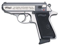 WALTHER PPK/S 380ACP SS FS - 7-SHOT BLACK SYNTHETIC GRIPS