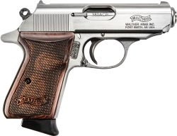 WALTHER PPK/S 380ACP SS FS - 7-SHOT WOOD GRIPS
