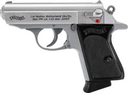 WALTHER PPK 32ACP SS FS - 6+1 RD BLACK SYNTHETIC GRIPS