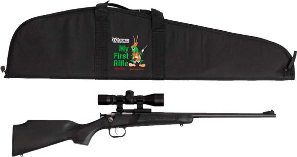 CRICKETT RIFLE G2 22LR BLUED/ - BLACK SYNTH W/SCOPE AND CASE