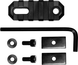 GROVTEC RAIL SECTION STOCK AR - 2.2" 5 SLOT ALUMINUM BLACK