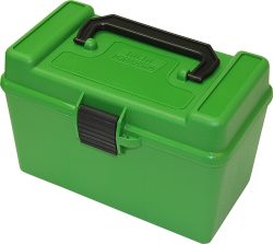 MTM DELUXE AMMO BOX 50-ROUNDS - X-LARGE RIFLE CALIBERS GREEN