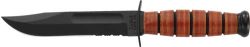 KA-BAR FIGHTING/UTILITY KNIFE - 5.25" SHRT W/LTHR USMC SERRTD