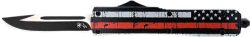 TEMPLAR KNIFE SLIM OTF BACK - THE RED 3.1" BLK DROP POINT