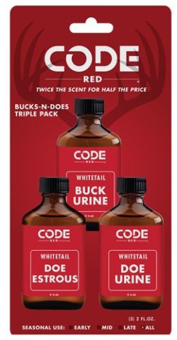 CODE RED DEER LURE BUCKS-N- - DOES TRIPLE PACK 2FL OZ/EA