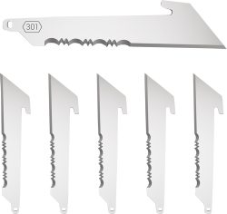 OUTDOOR EDGE 3" UTILITY BLADES - W/SERRATIONS BLACK BLADE 6-PK