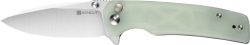 SENCUT KNIFE SACHSE 3.47" - NATURAL G10/SATIN BUTTON LOCK