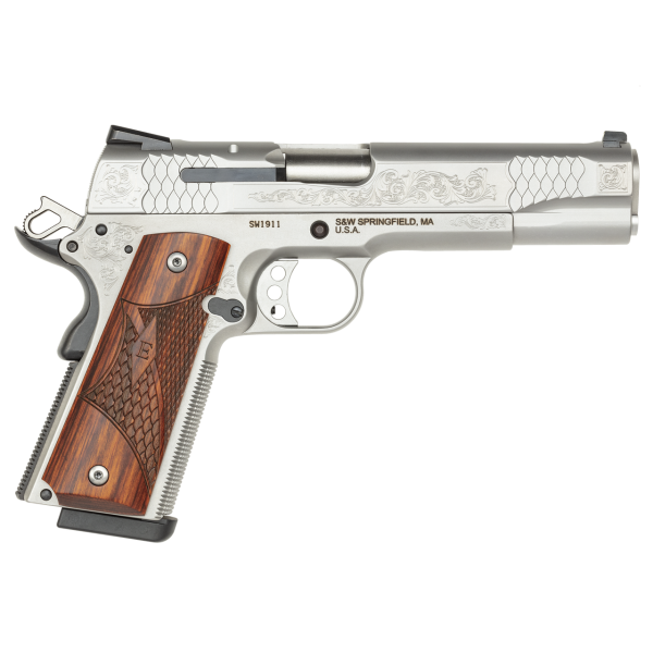 SMITH & WESSON 1911 45ACP 4.5" PSTL ENGRAVED 8RD