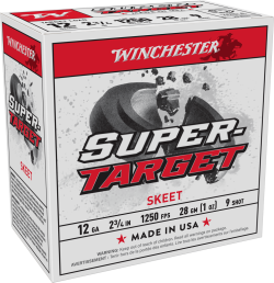 WINCHESTER SUPER TARGET 12GA 2-3/4" #9 1OZ 1250FPS 25RDS BX 250RD CASE