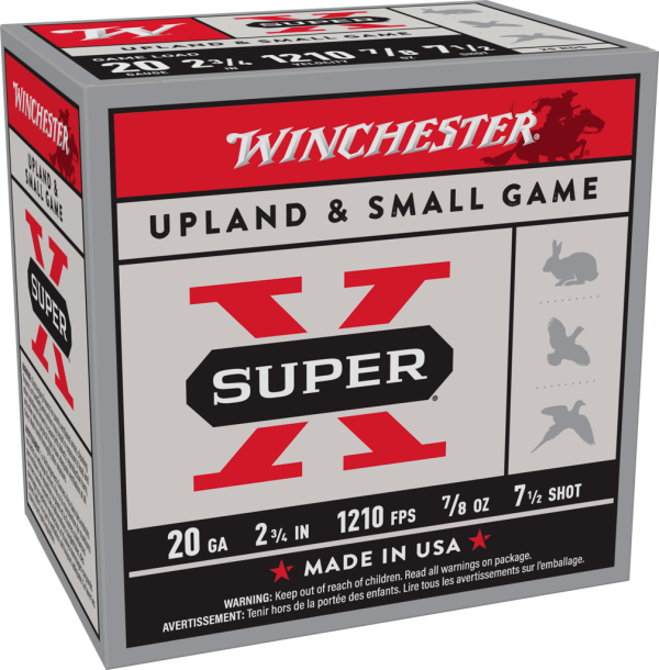 WINCHESTER SUPER X UPLAND 20G 2-3/4" #7.5 7/8OZ 25RD BX 250RD CS