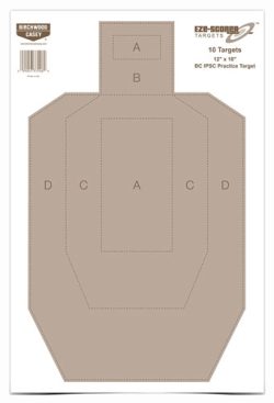 B/C TARGET EZE-SCORER 12"X18" - IPSC PRACTICE 10 TARGETS