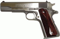 COLT GOVERNMENT SERIES 70 - 45ACP STAINLESS FS WOOD GRIPS