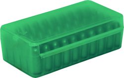 MTM AMMO BOX 9MM LUGER/380ACP - 50-ROUNDS SIDE SLIDE CL GREEN