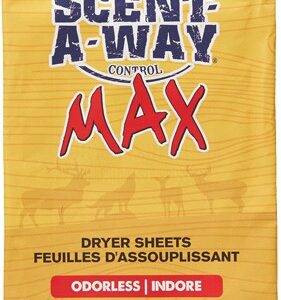 HS DRYER SHEETS SCENT-A-WAY - MAX ODORLESS 6.5"X9" 15PK