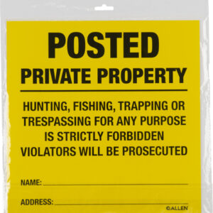 ALLEN POSTED NO TRESPASSING - SIGN 12 PACK