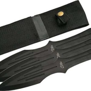 SZCO RITE EDGE 9.75" THROWING - KNIFE BLACK 3PC SET W/SHEATH