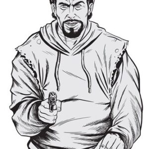 B/C TARGET EZE-SCORER 12"X18" - BAD GUY SILHOUETTE 10 TARGETS