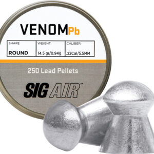 SIG PELLETS 22 VENOM 14.5GR - ROUND LEAD ALLOY 250 CT
