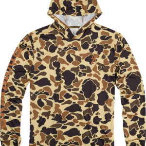 BROWNING HOODED L-SLEEVE TECH - T-SHIRT VINTAGE TAN MED