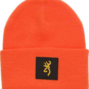 BROWNING STILL WATER BEANIE - BLAZE ORANGE W/BUCK MARK PATCH